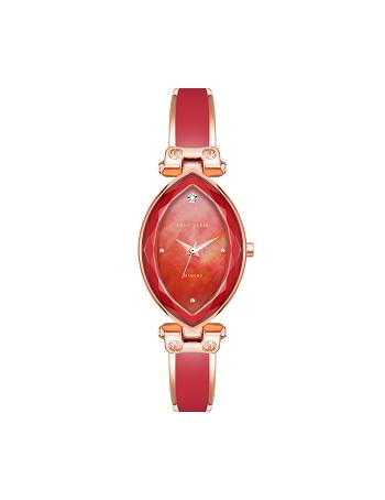 Anne Klein Accented Oval Bangle Watch Diamond Red | BSGSO62442