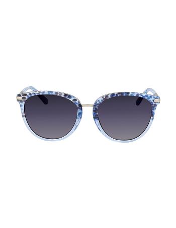 Anne Klein Animal Print Sunglasses Square Blue | BSGSO58330