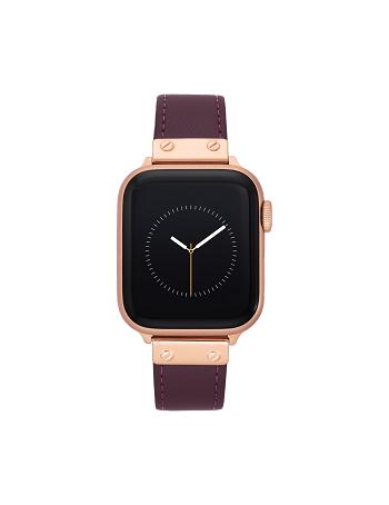 Anne Klein Band for Apple Watch® Leather Purple / black | ASGWC57055