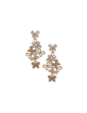 Anne Klein Butterfly Chandelier Earrings Gold | SGICD69344