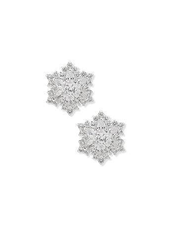 Anne Klein Button Snowflake Pierced Earrings Silver | XSGGW29826