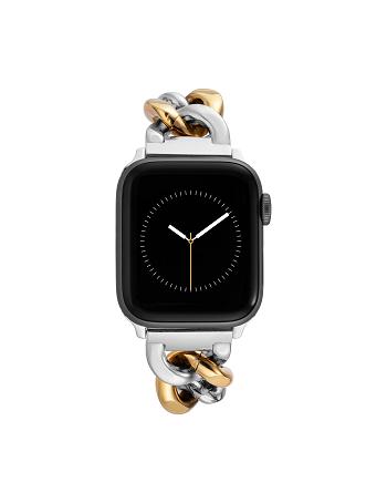 Anne Klein Chain Link Bracelet Band Apple Watch Accessories Black / Gold / Silver | USGTG60343