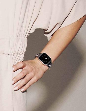 Anne Klein Chain Link Bracelet Band with Premium Crystals Apple Watch Accessories Silver | SGNZX95221