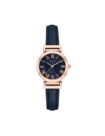 Anne Klein Classic Strap Watch Leather Navy / Rose / Gold | SGJZR31166