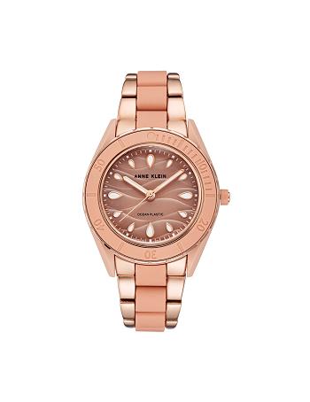 Anne Klein Considered Solar Recycled Bracelet Ocean Plastic Watches Pink / Rose / Gold | GSGEC24673