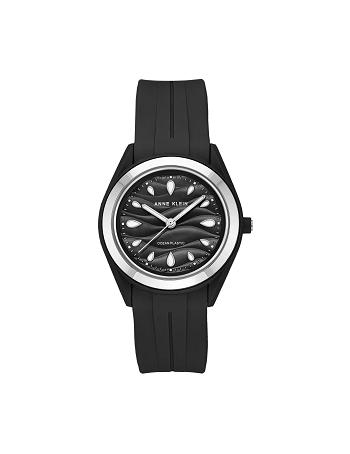 Anne Klein Considered Solar Recycled Strap Ocean Plastic Watches Black / Silver | TSGPQ13972