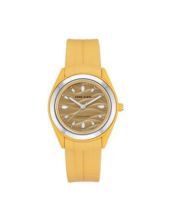 Anne Klein Considered Solar Recycled Strap Ocean Plastic Watches Yellow / Silver | ZSGMJ53254