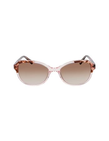 Anne Klein Crystal Oval Sunglasses Narrow Size Pink | SGQAV27221