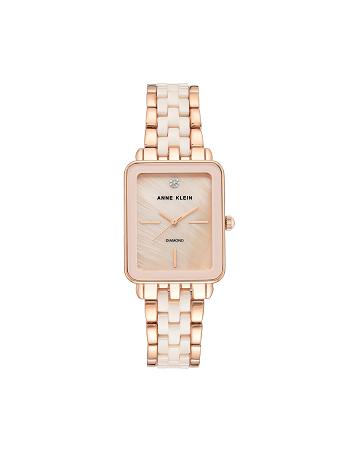 Anne Klein Diamond Dial Watch Ceramics Pink | SGNEJ73935