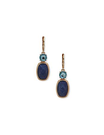 Anne Klein Doublet Levback Drop Earrings Gold | SGICD90528