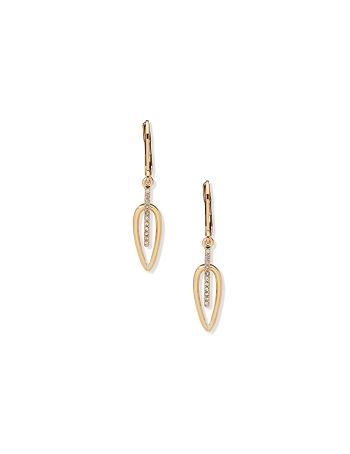 Anne Klein Drop with Pave Earrings Gold | SGJZR40325