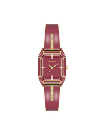 Anne Klein Elegant Bangle Bracelet Watch Metals Burgundy / Gold | SGICD66919