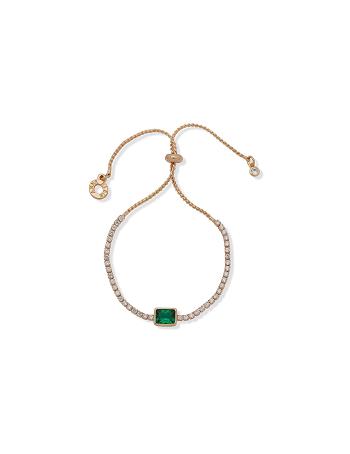 Anne Klein Emerald Slider Bracelet Turquoise / Gold | SGEGJ98426