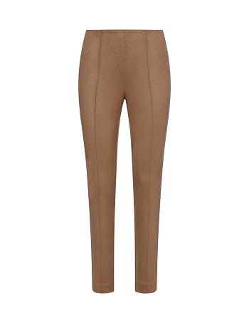 Anne Klein Faux Suede Pull On Slim Ankle Pant- Clearance Bottoms brown | LSGTR28718