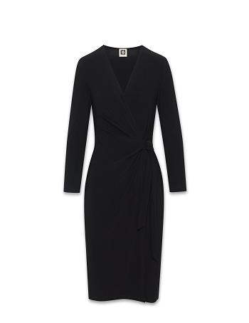 Anne Klein Faux Wrap Dress Black | SGIIZ31867