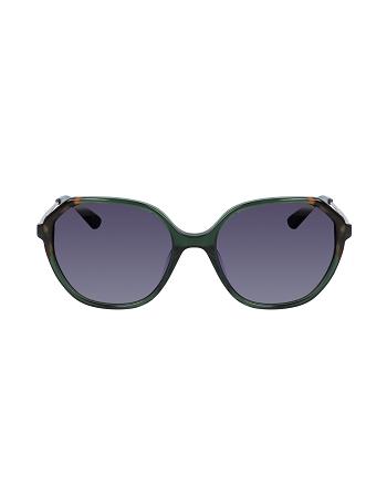 Anne Klein Geometric Sunglasses Square Olive | SGXBR39122