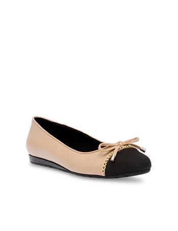 Anne Klein Guilia Flats Beige / Black | SGICD47400