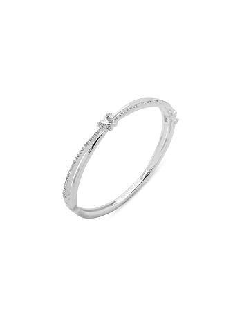 Anne Klein Hinge Bangle With Knot Bracelet Silver | DSGKV23726