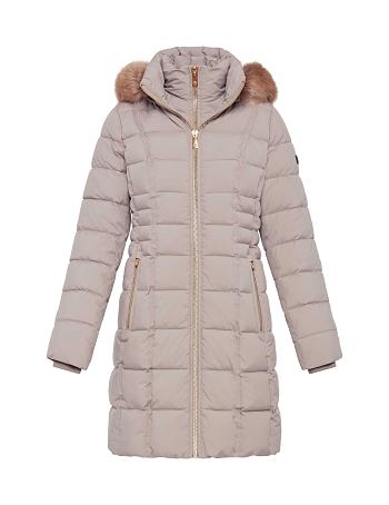 Anne Klein Hooded Puffer Coat Outerwear Grey | DSGVO14155