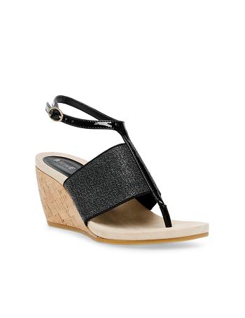 Anne Klein Ivana Wedge Best Sellers Black | SGCIF91547