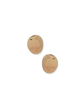 Anne Klein Liquid Metal Button Pierced Earrings Gold | BSGSD58064