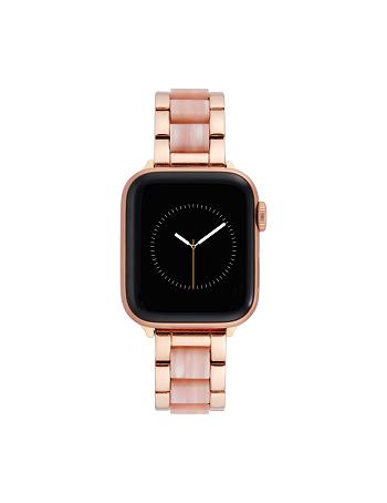 Anne Klein Marbleized Resin Bracelet Band Apple Watch Accessories Pink / Rose / Gold | FSGHY77370