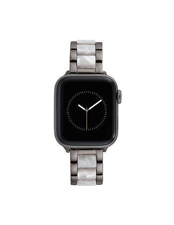 Anne Klein Marbleized Resin Bracelet Band Apple Watch Accessories Grey / White | SGJVR75257