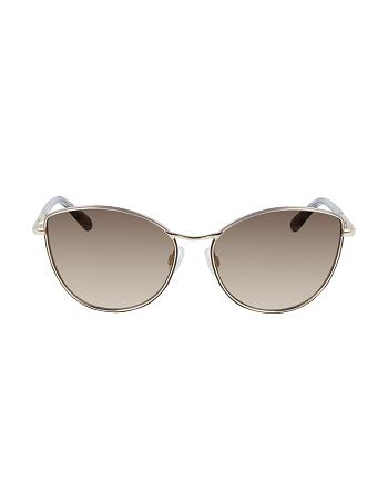 Anne Klein Metal Sunglasses Cat-Eye Gold | SGEAH64727