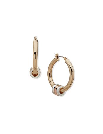 Anne Klein Mixed Metal Hoop Pierced Earrings Gold / Silver | ESGHC29861