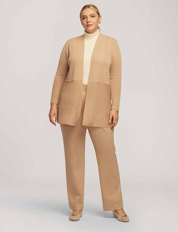 Anne Klein Monterey Cardigan Plus Size Beige | ZSGNQ93645