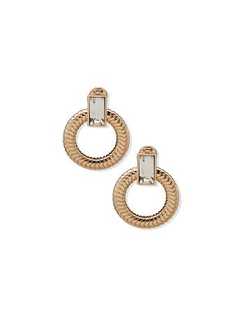 Anne Klein Omega Chain Doorknocker Clip Earrings Gold | SGDFL93536