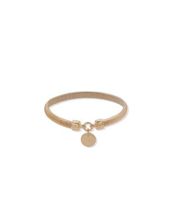 Anne Klein Omega Stretch With Coin Bracelet Gold | LSGSX40056