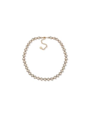 Anne Klein Open Faux Pearl Station Collar Necklace Gold | MSGHR63910