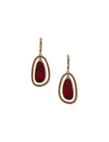 Anne Klein Orbital Siam Pierced Earrings Gold / red | GSGEC15210