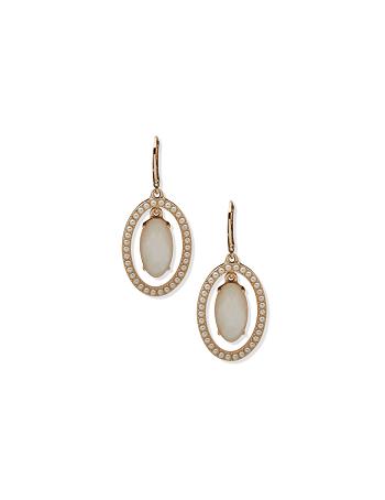 Anne Klein Orbital with Pearl Halo Pierced Earrings Gold | LSGSX99321