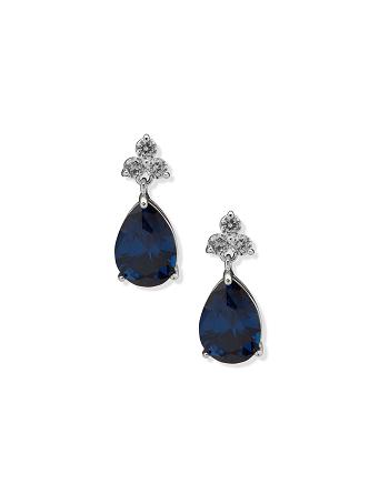 Anne Klein Pear Stone Drop Post Sapphire Pierced Earrings Blue / Silver | USGND54330