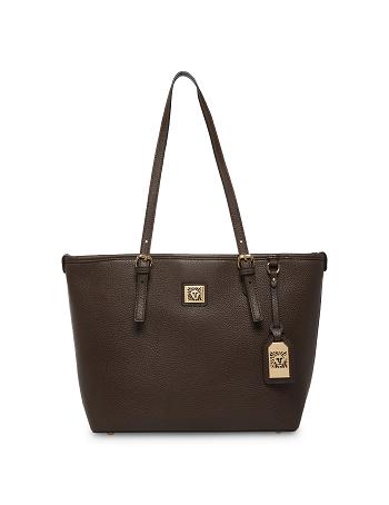 Anne Klein Perfect Lion Logo Tote Bags chocolate | YSGVQ35088