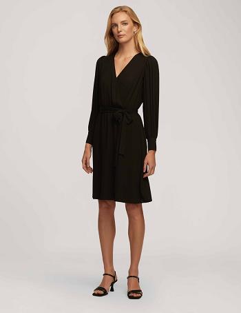 Anne Klein Pleated Sleeve Dress Black | PSGQX48181