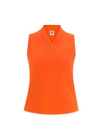 Anne Klein Plus Size Triple Pleat Top- Clearance Tops orange | BSGSO29878