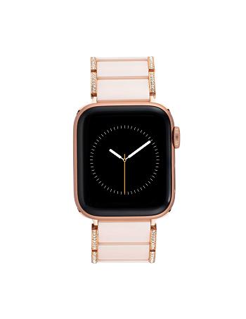 Anne Klein Premium Crystals Ceramic Bracelet Band for Apple Watch® Best Sellers Pink / Rose / Gold | PSGQX18998