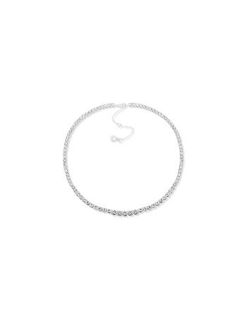 Anne Klein Prong Round Stone Collar Necklace Silver / Grey | PSGQX12855