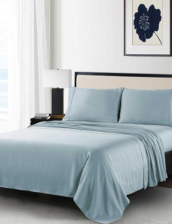 Anne Klein Reverie Anti-Microbial Sheet Set Bedding Blue / Grey | SGJBT95773