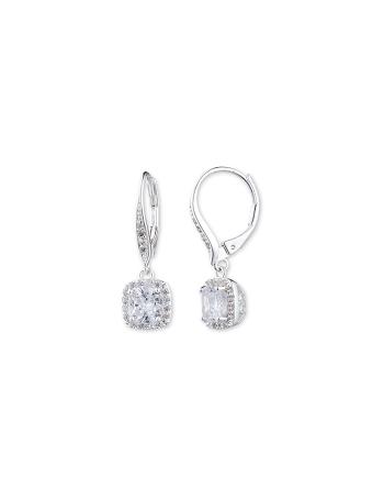 Anne Klein Silver-Tone Cubic Zirconia Drop Earrings Silver | FSGUI48877