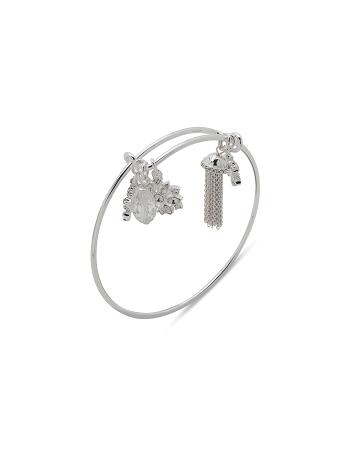 Anne Klein Snowflake Charm Crystal in Gift Box Bracelet Silver | SGXBR13045