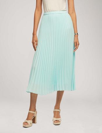 Anne Klein Solid Pull On Pleated Skirt Bottoms Blue | ESGVG41334