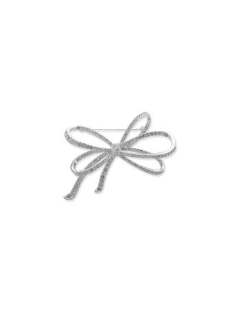 Anne Klein Sparkling Bow Brooch Brooches Silver | PSGQX26312