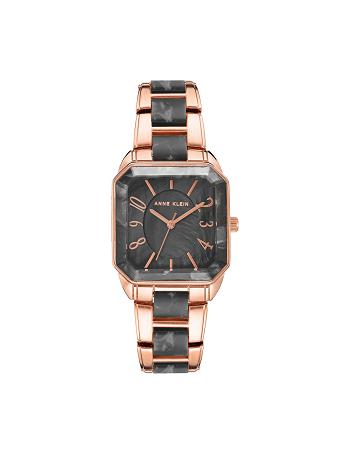 Anne Klein Square Case Resin Link Bracelet Watch Metals Rose / Gold / Grey | SGZPD34342