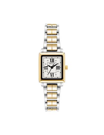 Anne Klein Square Case Two-Tone Bracelet Watch Metals Silver / Gold | SGXBR61354