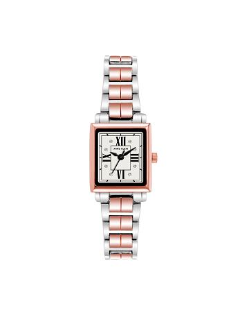 Anne Klein Square Case Two-Tone Bracelet Watch Metals Silver / Rose / Gold | XSGBH16266