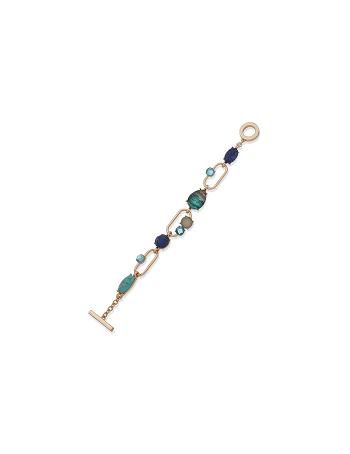 Anne Klein Stone Link Flex Bracelet Grey / gold | LSGTR76699